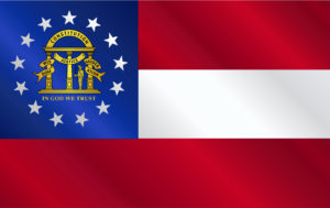 The red and white stripes flag of the United State Georgia